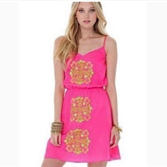 Lilly Pulitzer Jenafer Tropical Embroidered Sequin Slip Dress - Picture 1 of 7